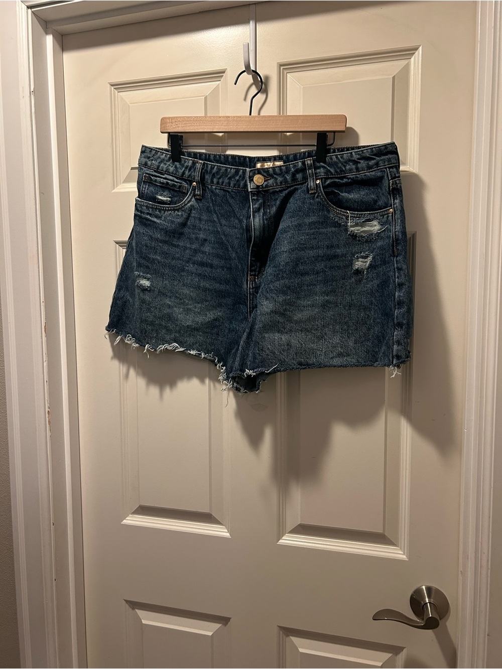 Kut from the Kloth Distressed Dark Blue Denim Cutoff Shorts